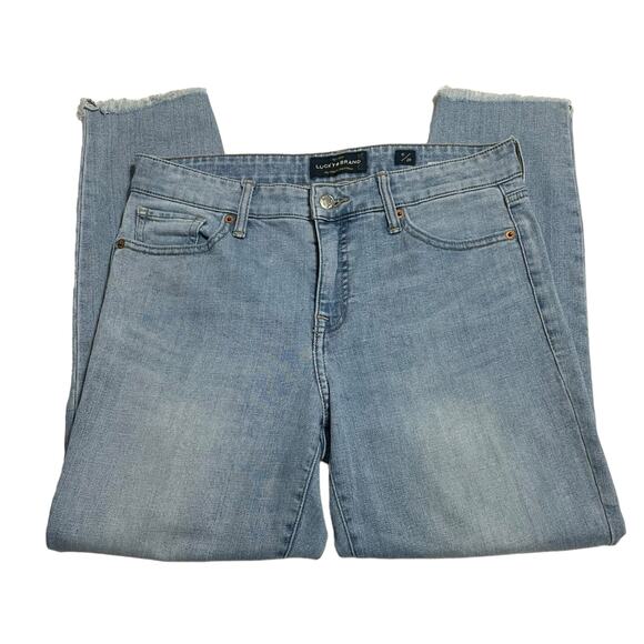 Lucky Brand Jeans Womens Size 6 Blue Ave Crop Mid Rise Stretch Step Hem Denim - Picture 4 of 12